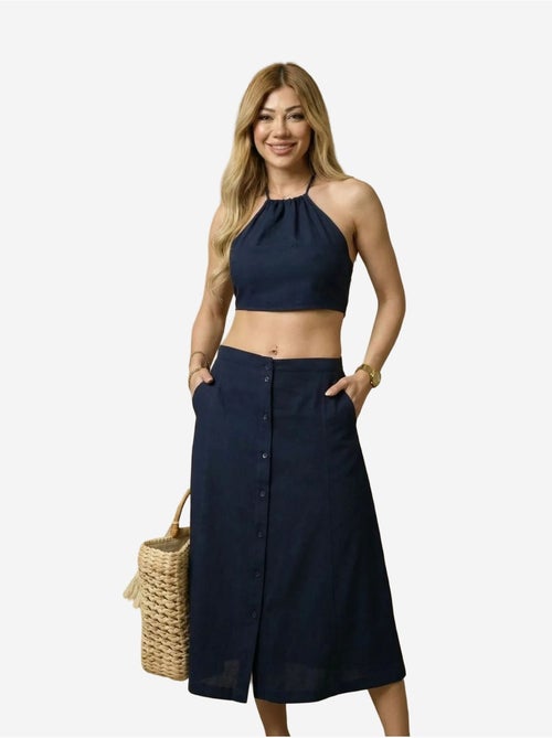 Ensemble coord deux pièces en coton, viscose et lin my fashion - Kiabi Ensemble coord deux pièces en coton, viscose et lin my fashion - Kiabi