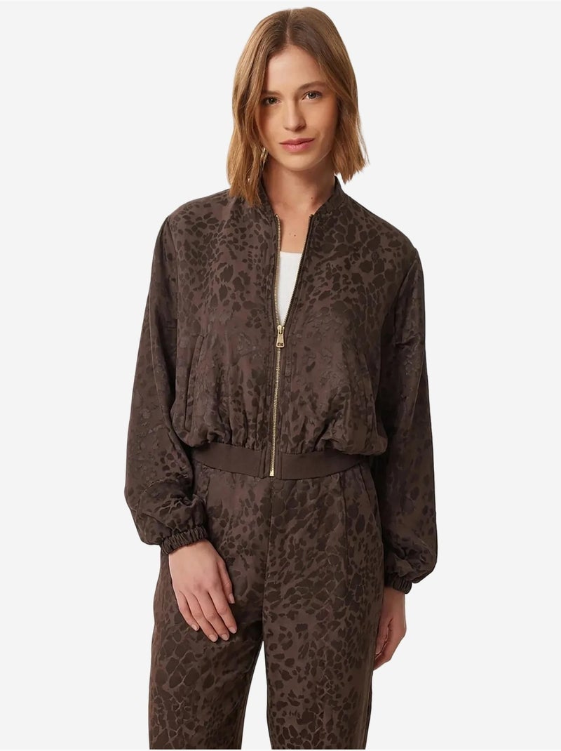 Ensemble coordonné bomber taille haute imprimé léopard istanbul Marron chocolat - Kiabi