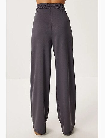 Ensemble coordonné côtelé color block avec pantalon à jambes larges istanbul