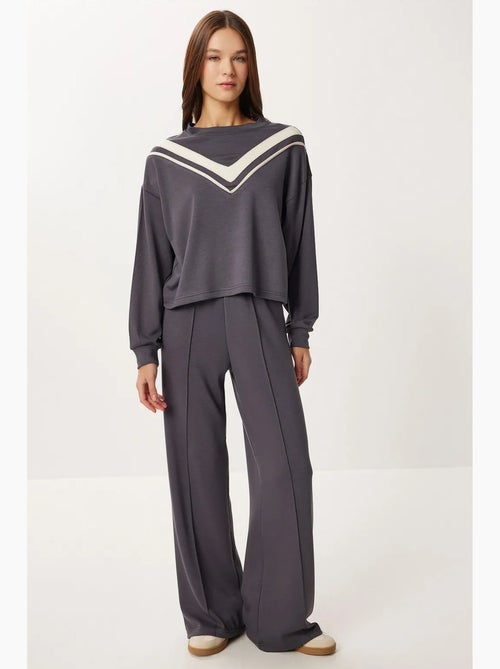 Ensemble coordonné côtelé color block avec pantalon à jambes larges istanbul - Kiabi Ensemble coordonné côtelé color block avec pantalon à jambes larges istanbul - Kiabi