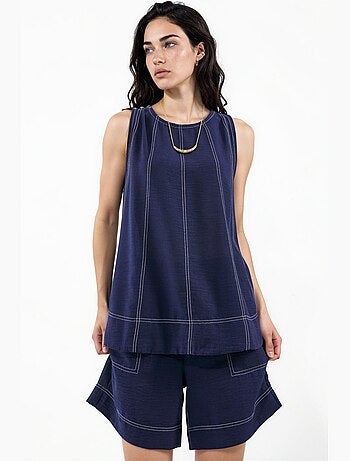 Ensemble coordonné décontracté avec détails de couture hiccup