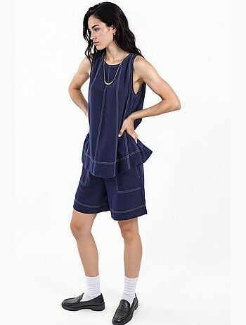 Ensemble coordonné décontracté avec détails de couture hiccup