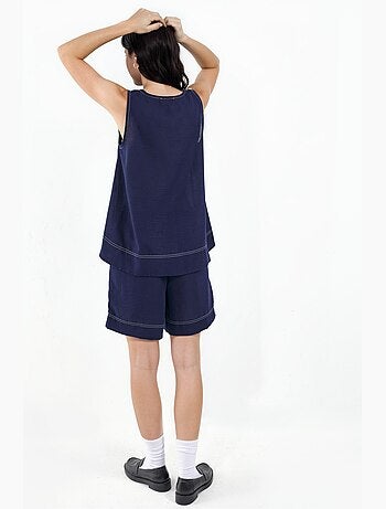 Ensemble coordonné décontracté avec détails de couture hiccup