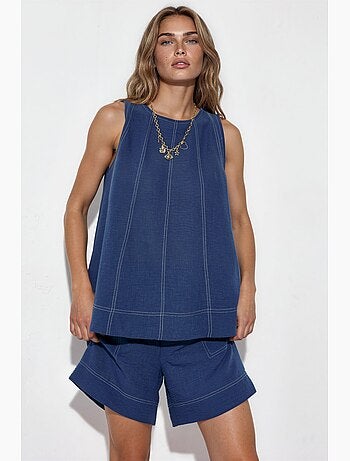 Ensemble coordonné décontracté avec détails de couture hiccup