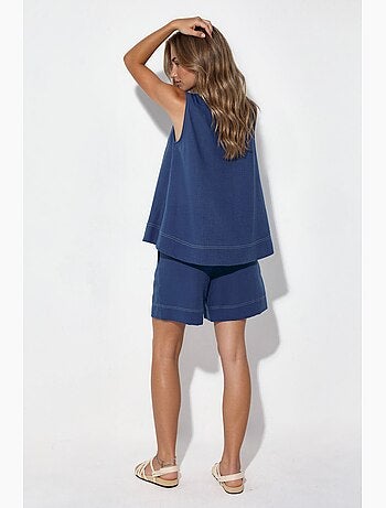 Ensemble coordonné décontracté avec détails de couture hiccup