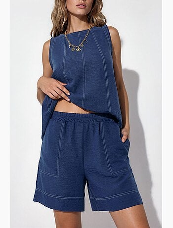 Ensemble coordonné décontracté avec détails de couture hiccup