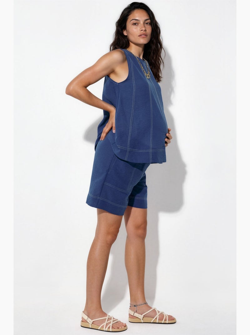 Ensemble coordonné décontracté avec détails de couture hiccup Bleu saphir - Kiabi