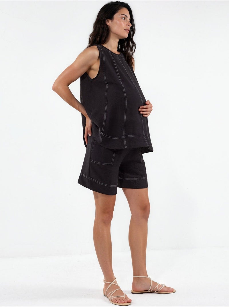 Ensemble coordonné décontracté avec détails de couture Noir - Kiabi