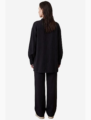 Ensemble coordonné deux pièces à jambes larges et col en v boutonné my fashion