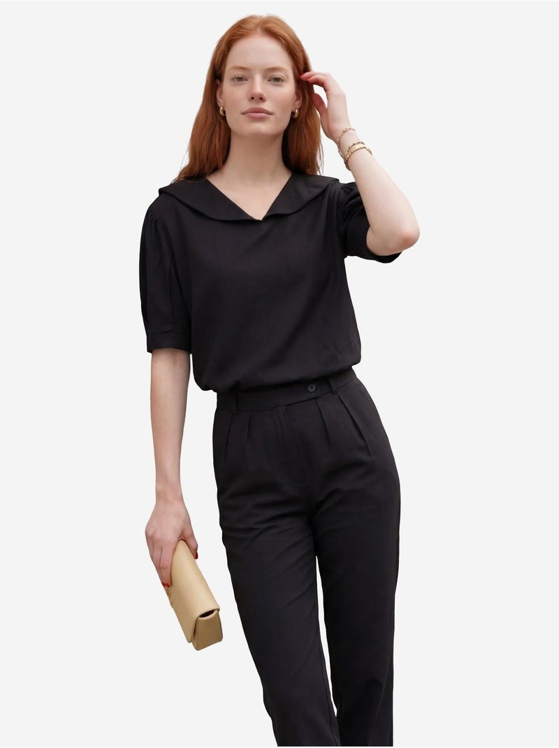 Ensemble coordonné deux pièces boutonné à col châle my fashion Noir - Kiabi