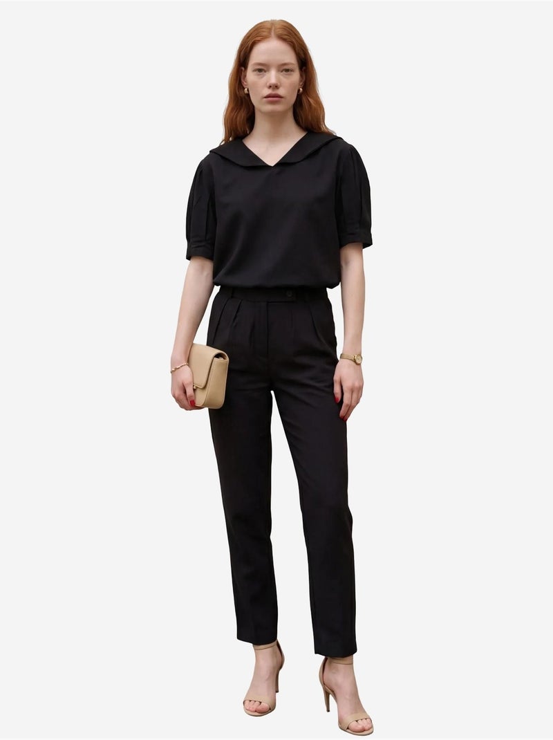 Ensemble coordonné deux pièces boutonné à col châle my fashion Noir - Kiabi