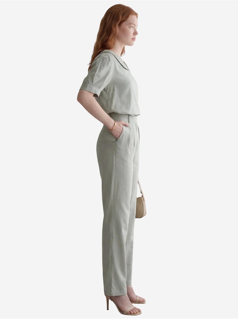 Ensemble coordonné deux pièces boutonné à col châle my fashion Vert pastel - Kiabi