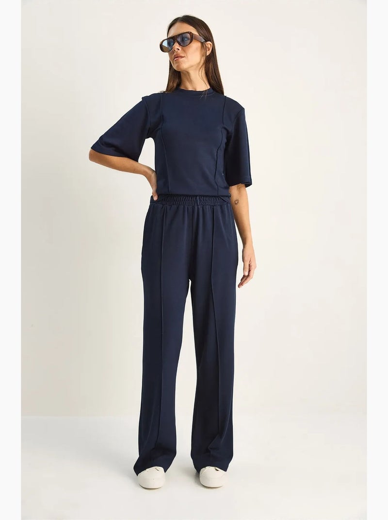 Ensemble coordonné deux pièces en coton et lycra lucci Bleu marine - Kiabi