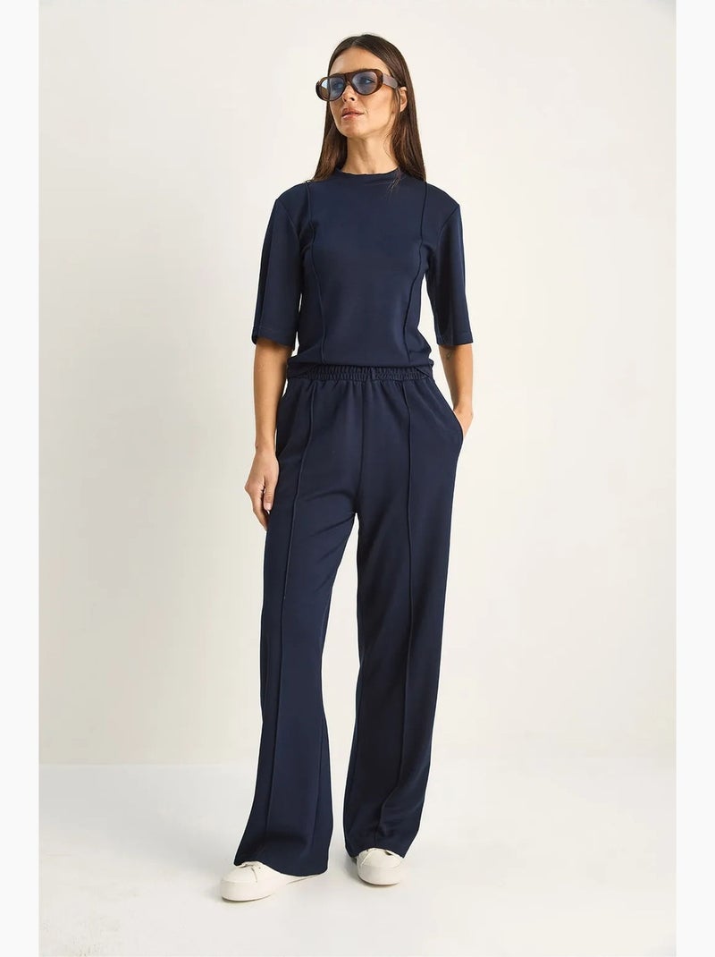 Ensemble coordonné deux pièces en coton et lycra lucci Bleu marine - Kiabi