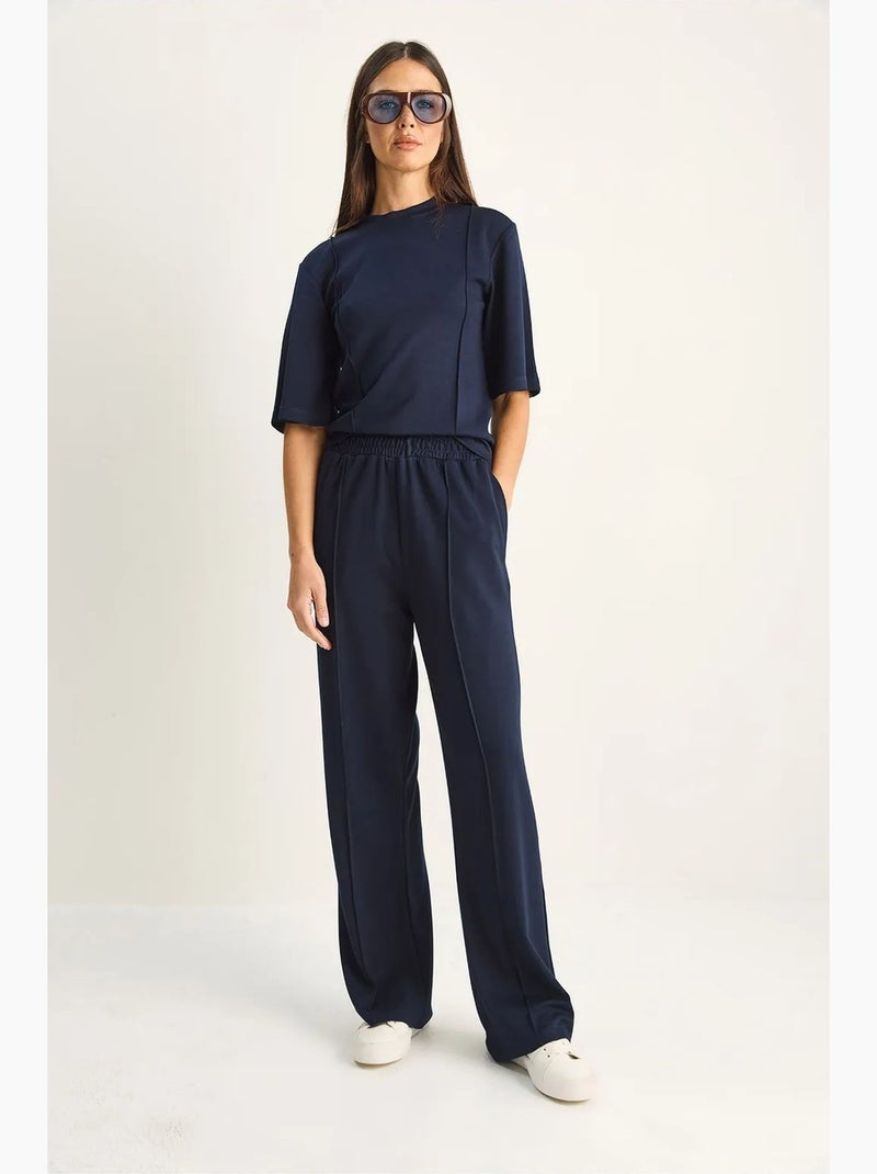 Ensemble coordonné deux pièces en coton et lycra lucci Bleu marine - Kiabi
