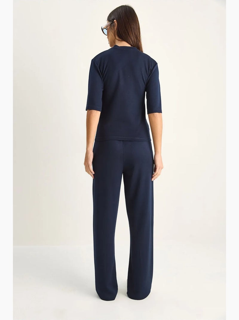 Ensemble coordonné deux pièces en coton et lycra lucci Bleu marine - Kiabi
