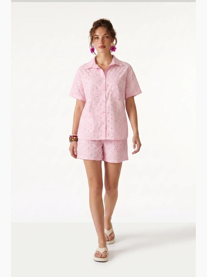 Ensemble coordonné deux pièces en coton istanbul Rose dragée - Kiabi