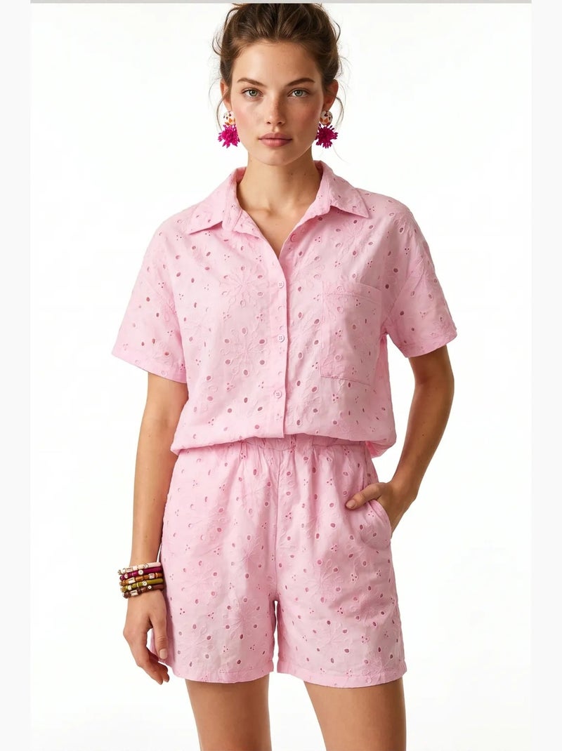 Ensemble coordonné deux pièces en coton istanbul Rose dragée - Kiabi