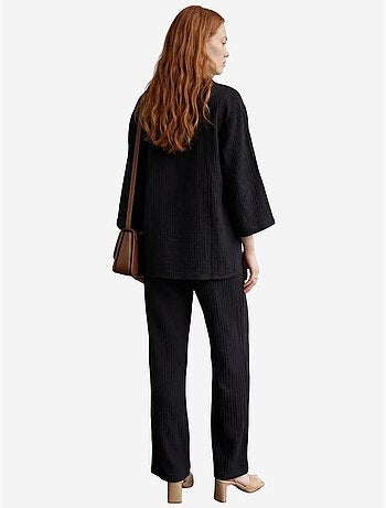 Ensemble coordonné deux pièces en coton tissé avec fermeture à boutons my fashion
