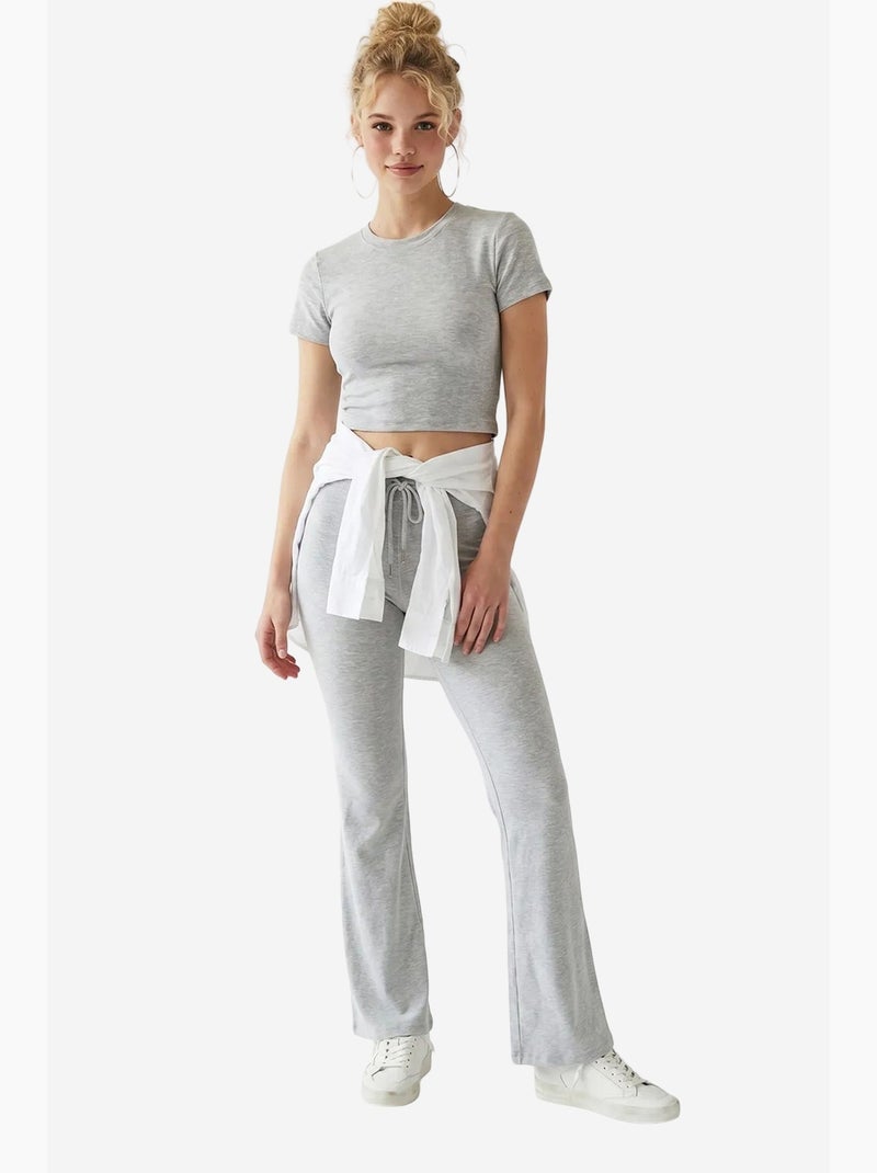 Ensemble coordonné deux pièces en mélange coton mixray Gris clair - Kiabi