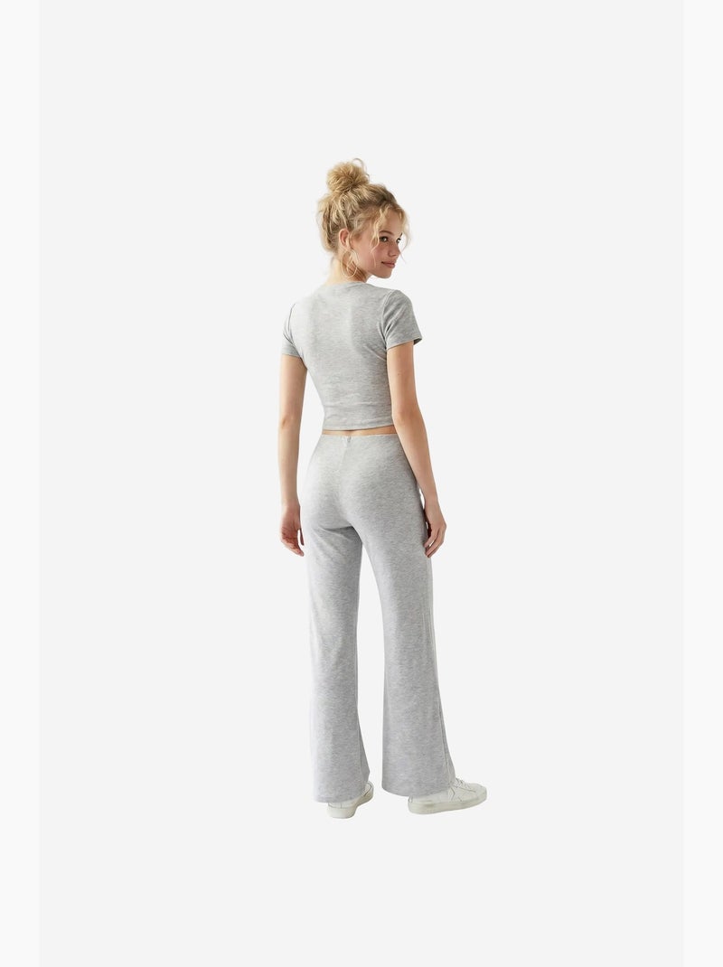 Ensemble coordonné deux pièces en mélange coton mixray Gris clair - Kiabi
