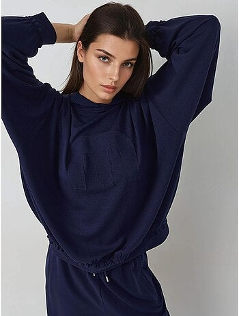 Ensemble coordonné deux pièces oversize à capuche et taille haute