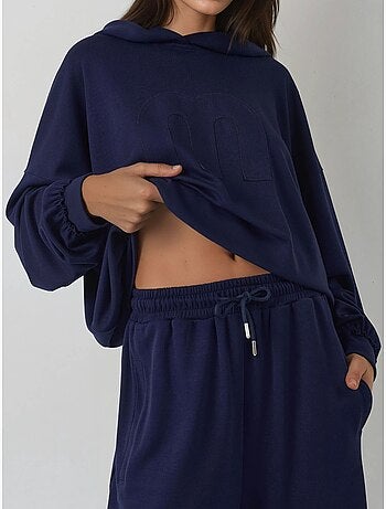 Ensemble coordonné deux pièces oversize à capuche et taille haute