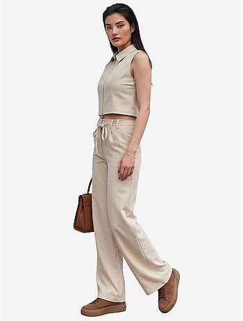 Ensemble coordonné deux pièces taille haute jambes larges my fashion