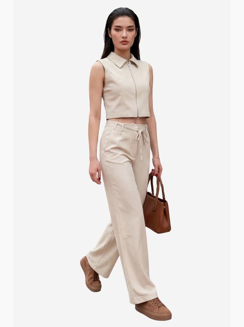 Ensemble coordonné deux pièces taille haute jambes larges my fashion - Kiabi Ensemble coordonné deux pièces taille haute jambes larges my fashion - Kiabi