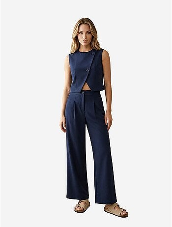 Ensemble coordonné deux pièces taille haute jambes larges my fashion