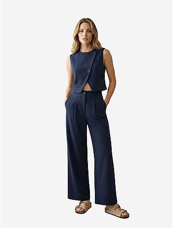Ensemble coordonné deux pièces taille haute jambes larges my fashion