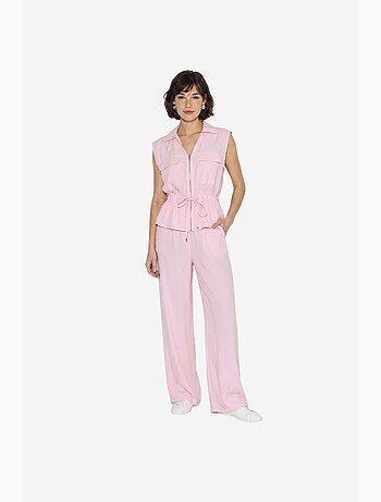 Ensemble coordonné élégant deux pièces avec gilet et pantalon large lucci
