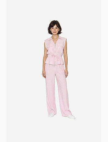 Ensemble coordonné élégant deux pièces avec gilet et pantalon large lucci
