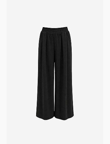 Ensemble coordonné en maille taille haute à jambe large avec encolure bateau mixray