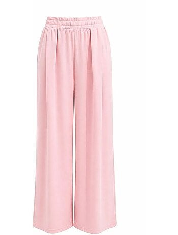 Ensemble coordonné en maille taille haute à jambe large avec encolure bateau mixray