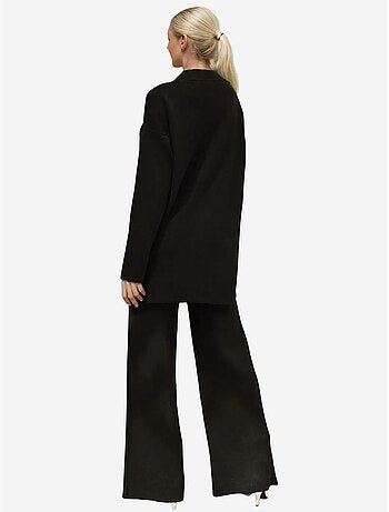 Ensemble coordonné en tricot à taille haute et jambes larges