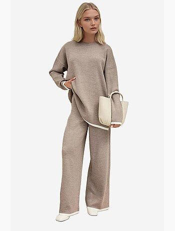 Ensemble coordonné en tricot évasé taille haute hiccup