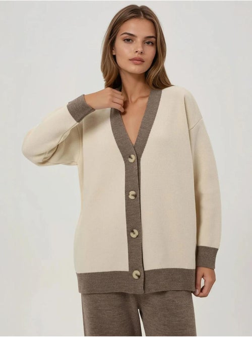 Ensemble coordonné en tricot texturé taille haute avec col boutonné - Kiabi Ensemble coordonné en tricot texturé taille haute avec col boutonné - Kiabi