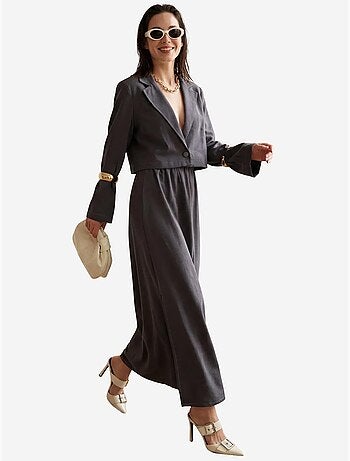 Ensemble coordonné jambes larges avec veste boutonnée my fashion