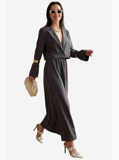 Ensemble coordonné jambes larges avec veste boutonnée my fashion - Kiabi Ensemble coordonné jambes larges avec veste boutonnée my fashion - Kiabi