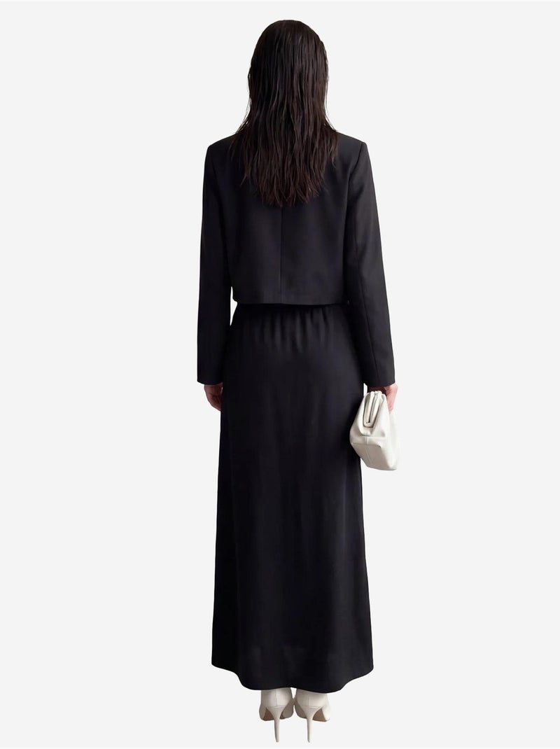 Ensemble coordonné jambes larges avec veste boutonnée my fashion Noir - Kiabi