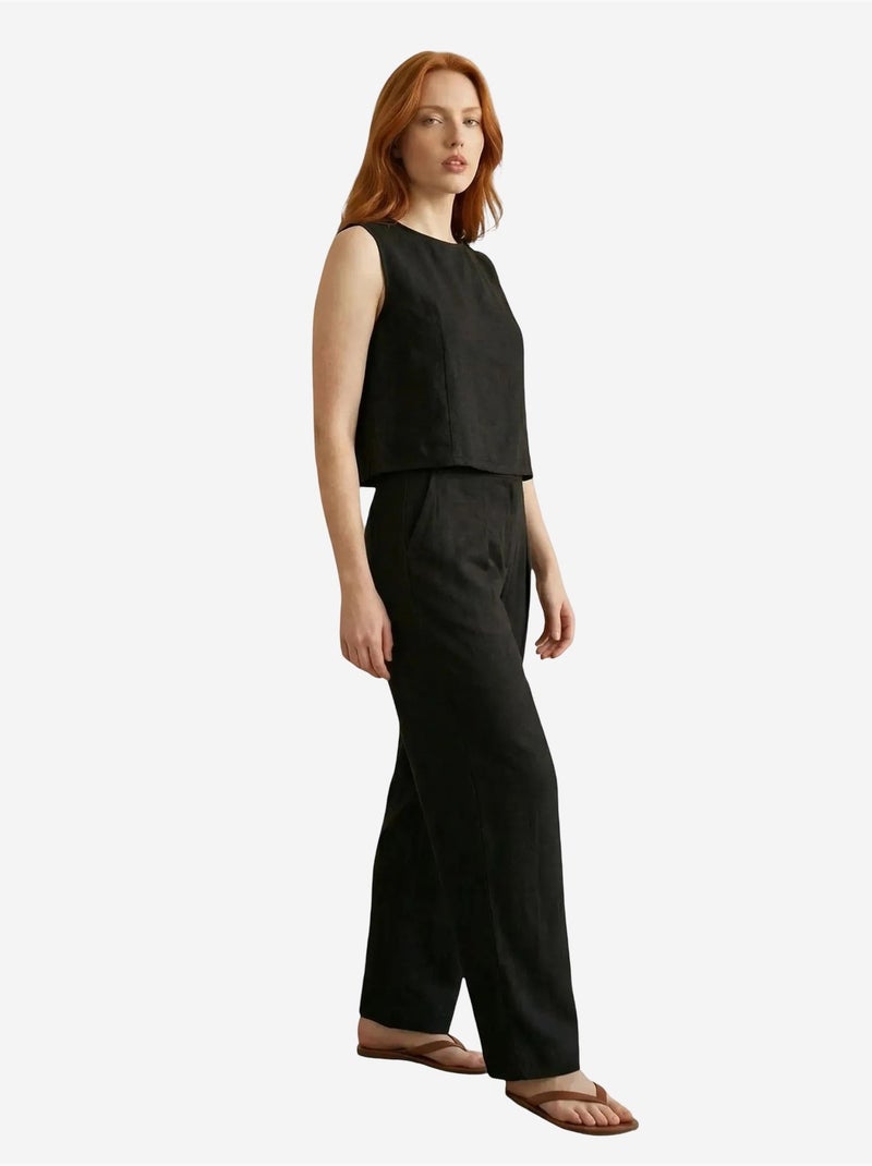 Ensemble coordonné oversize taille haute avec poche my fashion Noir - Kiabi