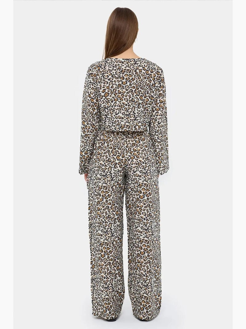 Ensemble coordonné taille haute à col en v et imprimé animal hiccup Multicolore - Kiabi