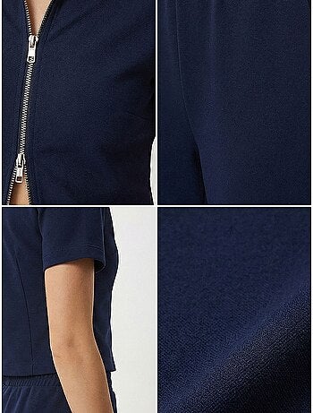 Ensemble coordonné taille haute jambes larges avec col chemise istanbul