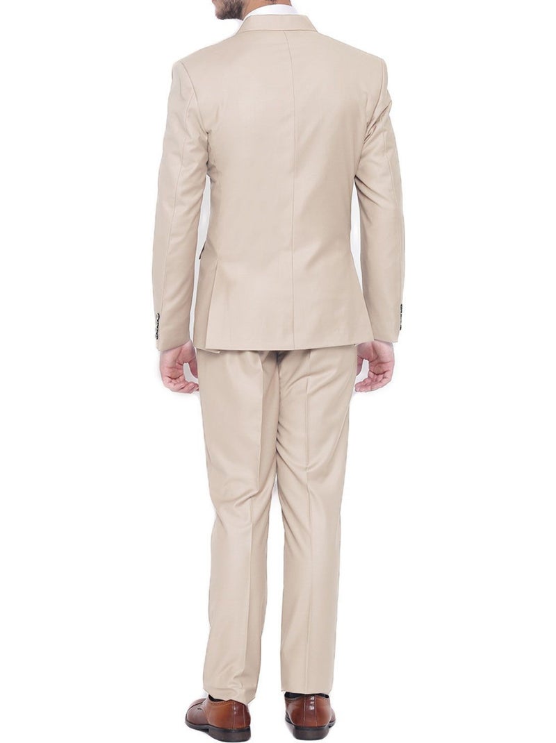Ensemble costume 2 boutons droit Kebello Beige - Kiabi
