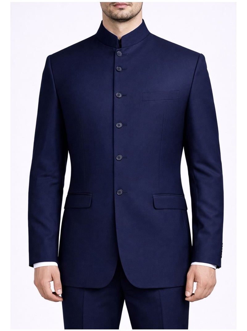 Ensemble costume col mao Kebello Bleu marine - Kiabi