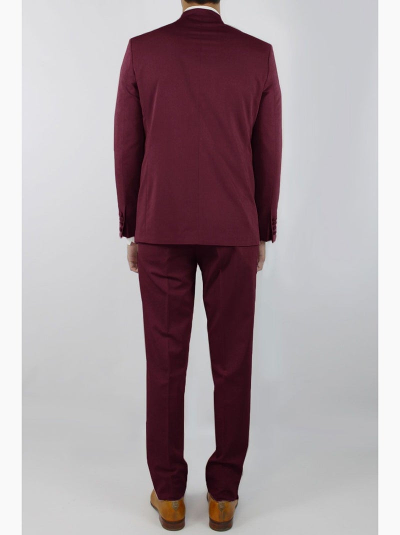 Ensemble costume col mao Kebello Bordeaux - Kiabi