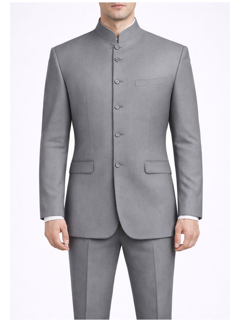 Ensemble costume col mao Kebello Gris - Kiabi