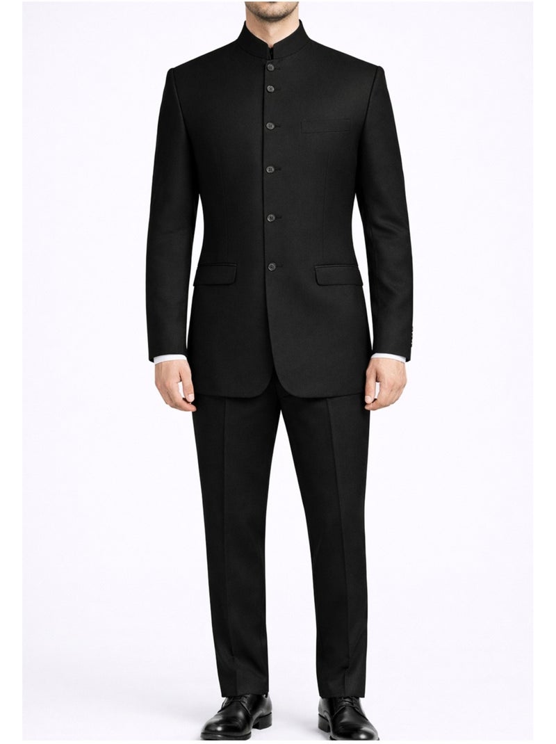 Ensemble costume col mao Kebello Noir Noir - Kiabi