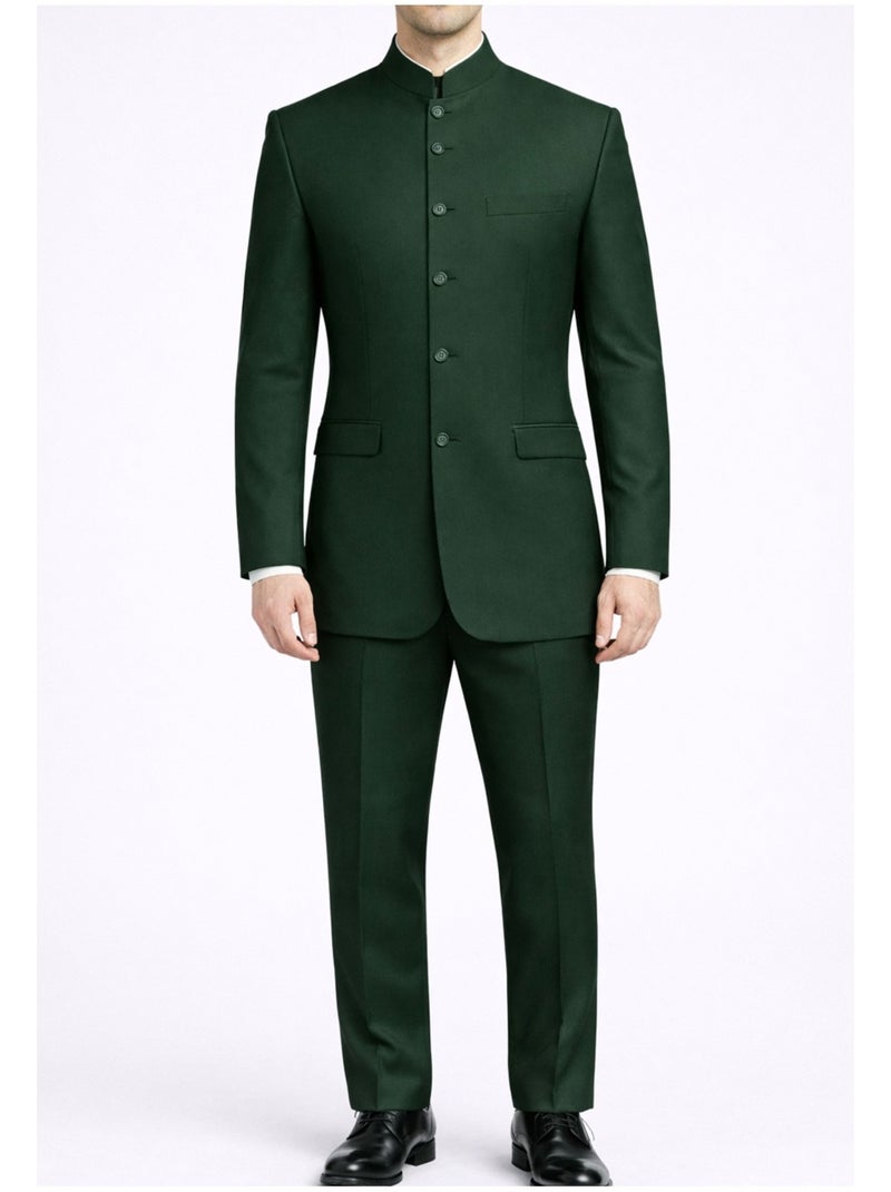 Ensemble costume col mao Kebello Vert - Kiabi